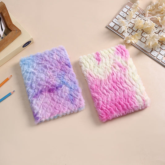 A5 Tie-Dye Plush Journal Notebook – Soft Faux Fur Diary & Writing Notebook - product image 1