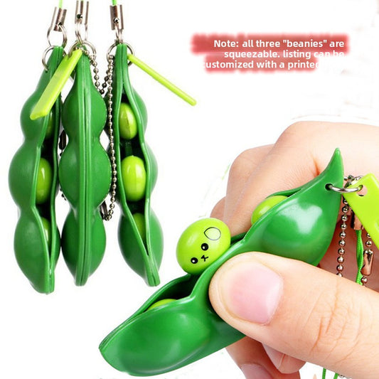 Pea Pop Fidget Keychain Toy – Stress Relief Squeeze Pod - product image 1
