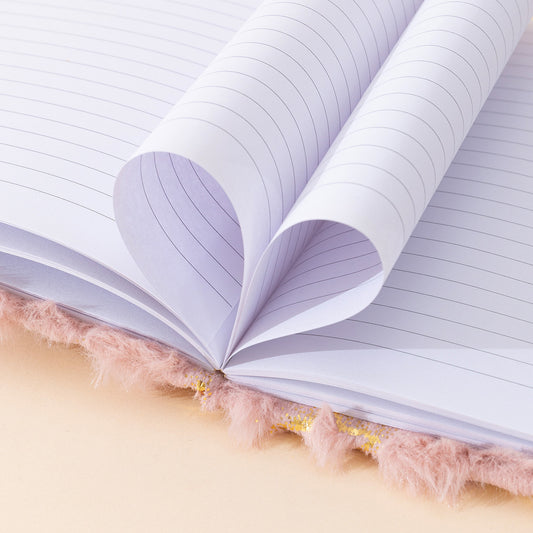 Fluffy Star A5 Journal Notebook – Soft Plush Cover Writing Diary - product image 1