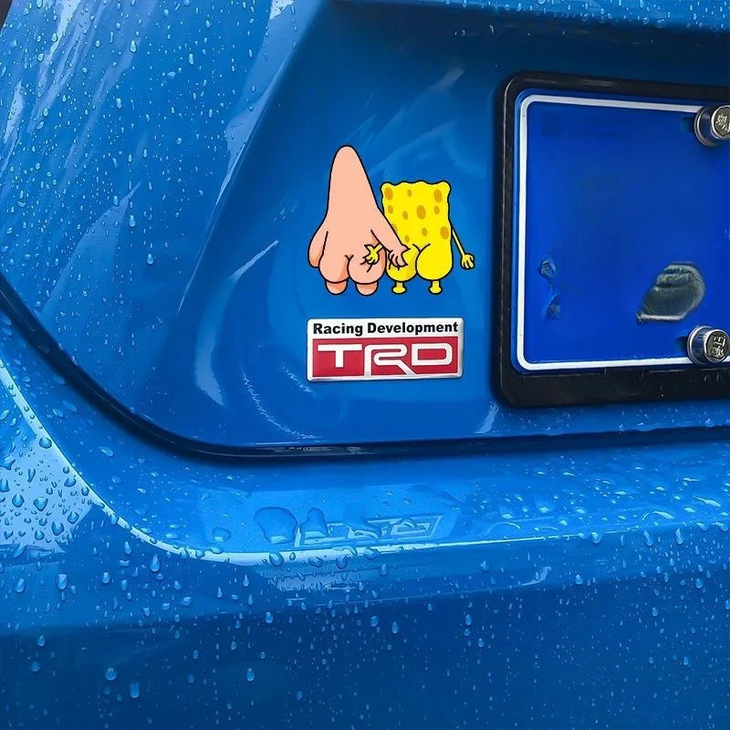Playful Cartoon Car Sticker Decal