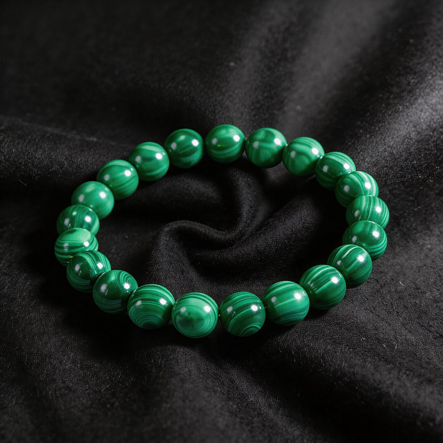 Natural Malachite Bracelet - Protection & Aura Shield Stone - Emotional Healing & Stress Relief - product image 2
