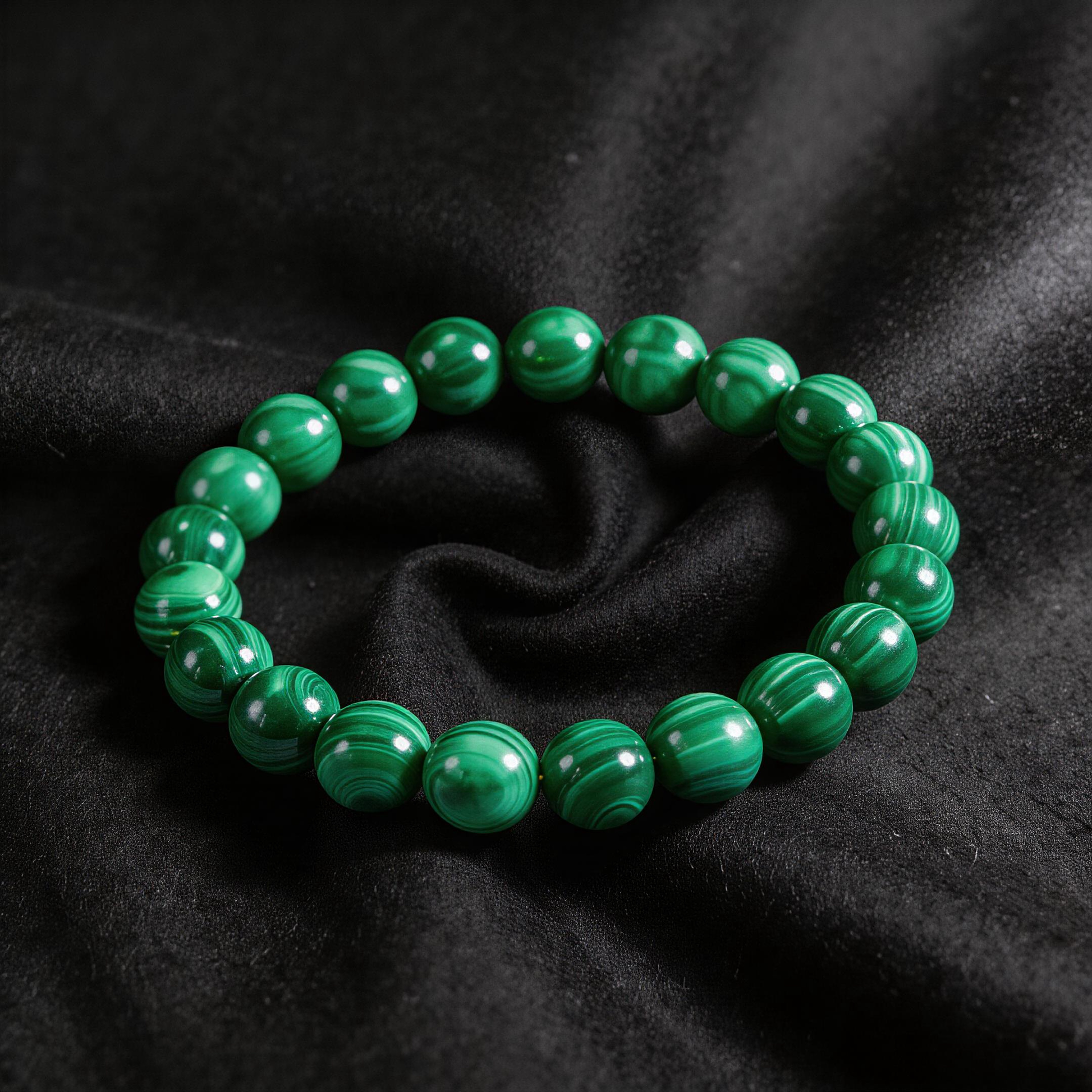Natural Malachite Bracelet - Protection & Aura Shield Stone - Emotional Healing & Stress Relief - product image 2