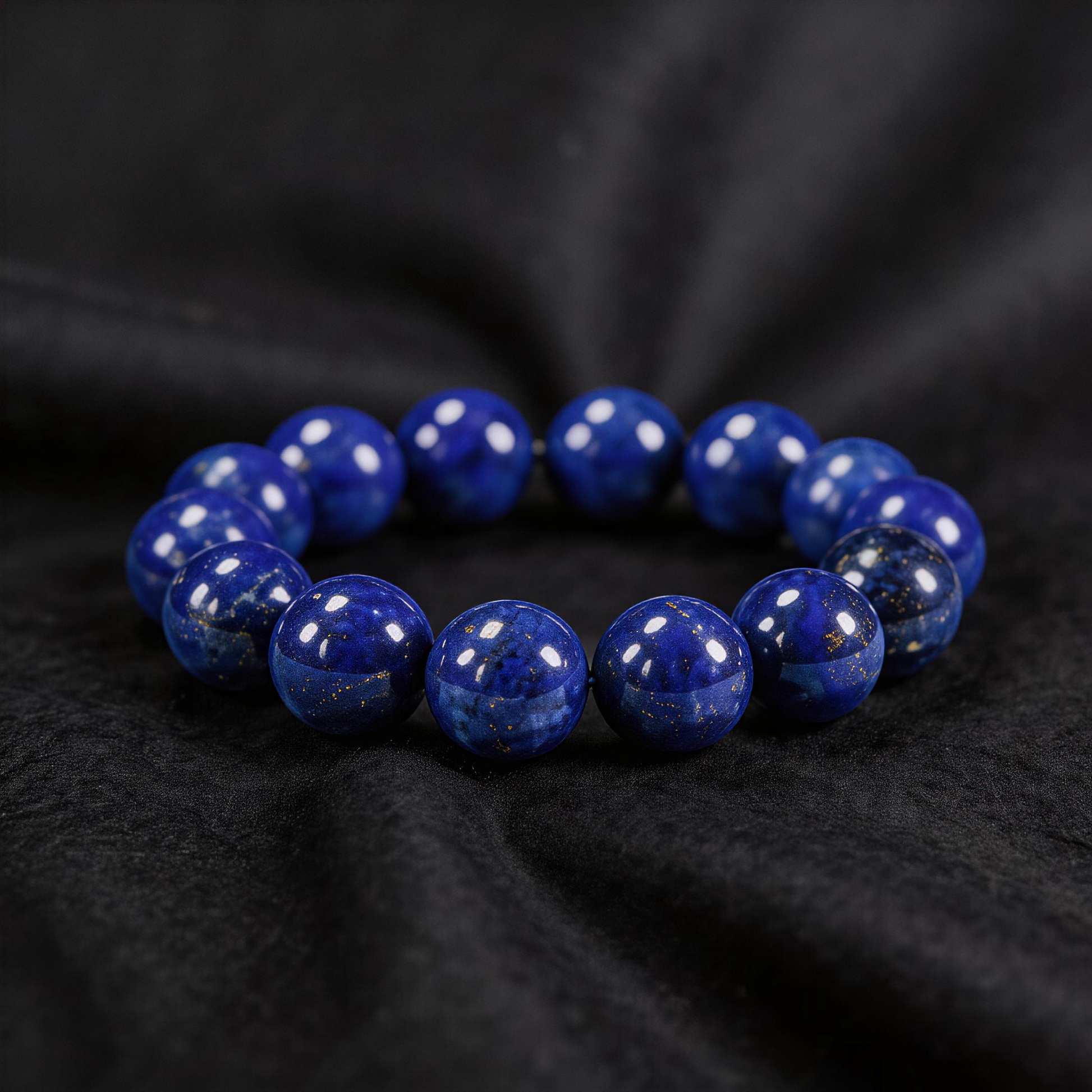 Natural White Moonstone Nature Lapis Lazuli Bracelet - Enhances Self-Confidence & Leadership Qualities Stone - Calms Emotions & Cleanses Negative E...