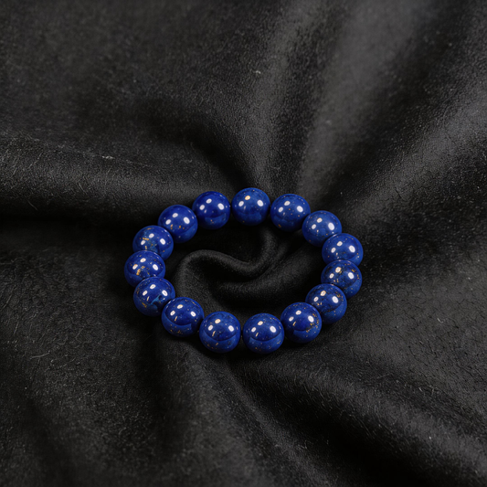 Natural White Moonstone Nature Lapis Lazuli Bracelet - Enhances Self-Confidence & Leadership Qualities Stone - Calms Emotions & Cleanses Negative Energy