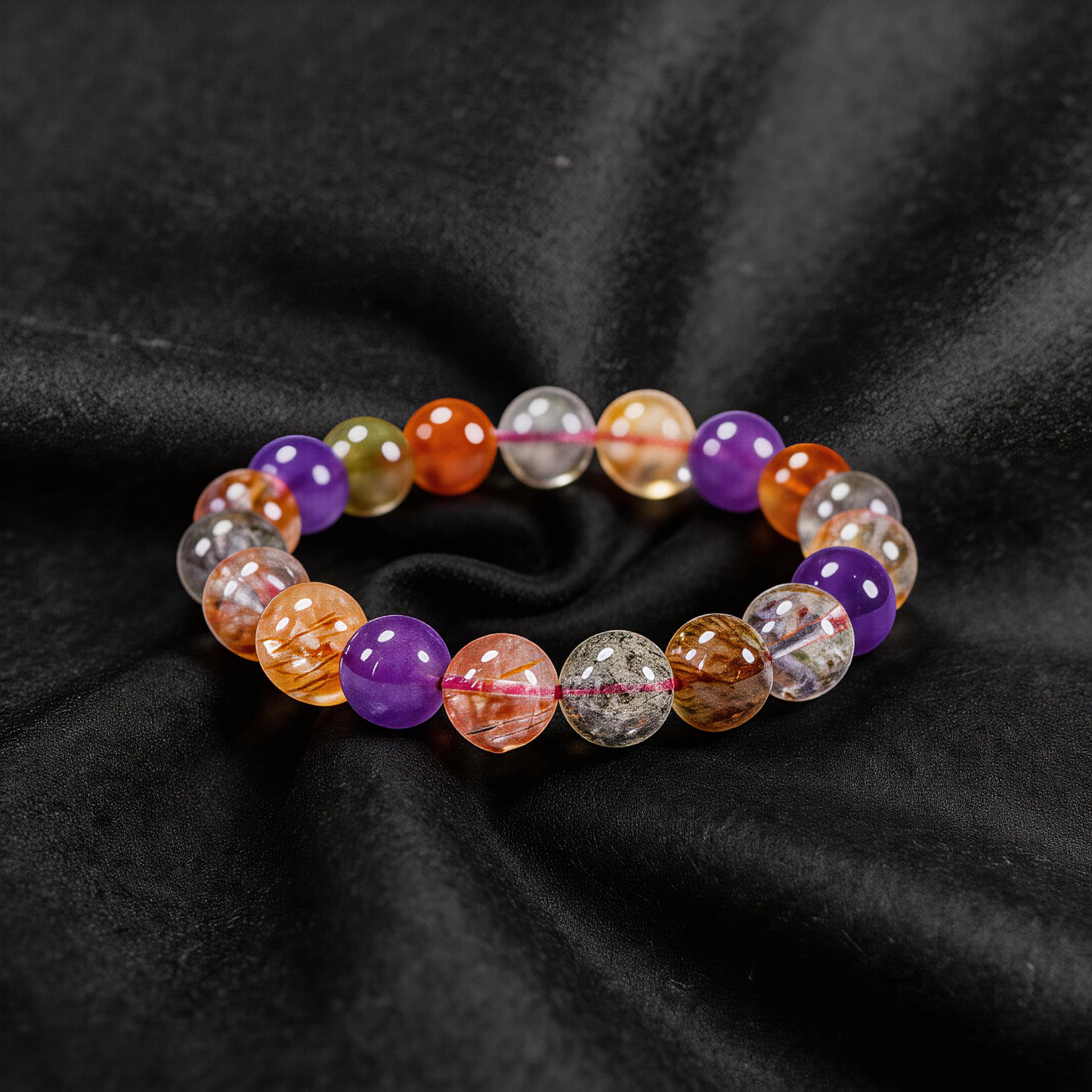 Natural Super Seven Bracelet - Powerful Energy Cleansing & High Vibration Stone - Enhances intuition & spiritual awareness - product image 3